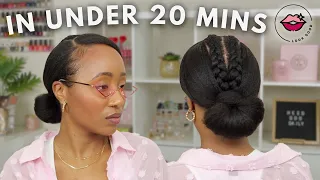 Swoop Bang French Braid Bun on Natural Hair | 20 mins or Less w/ AseaMae Ep 1