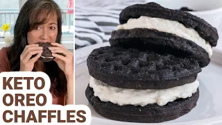 Chocolate Oreo Chaffles Recipe With Cream Cheese Filling