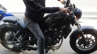 Honda Rebel 500 with Toce triple down exhaust sound check