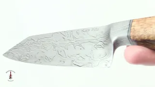 Integral Damascus Bunka Chef's Knife (5-1/2") with Mango Wood by C. Luis Pina