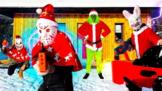 Nerf War / Grinch and Christmas Battle (Nerf First Person Shooter)