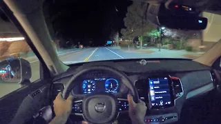 2021 Volvo XC90 Recharge T8 POV Night Drive (3D Audio)(ASMR)