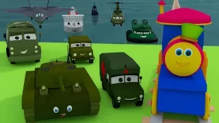 Боб Поезд | Посещение армейского лагеря | Learn Army Vehicles | Bob The Train Visit to the Army Camp