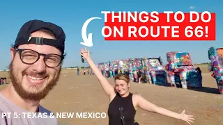 TEXAS | NEW MEXICO: Route 66, Cadillac Ranch, Midpoint Cafe, Blue Hole, Musical Highway, El Rancho