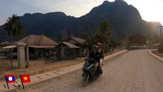 LAOS MOPED ACCIDENT | We fell off our bike…exploring Vang Vieng, cave swimming & blue lagoons