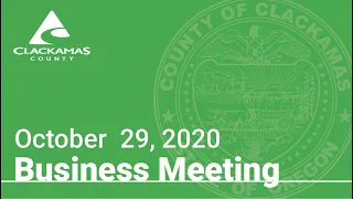 Board of County Commissioners' Meeting October 29, 2020