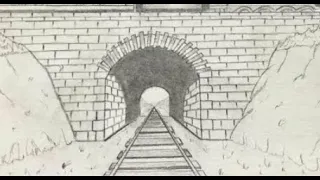 How to Draw using 1-Point Perspective: Train Track and Tunnel 1