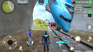 Black Hole Rope Hero Vice Vegas - Helicopter at Train Station - Android Gameplay
