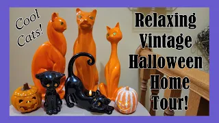 RELAXING HALLOWEEN HOME TOUR 2023, Part 1, Enjoy Seeing Thrifted Vintage Collections + Eerie Music!