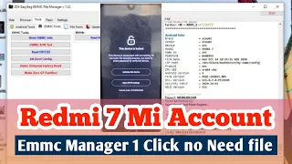 Redmi 7 Mi account Easy jtag plus emmc Manager 1 Click no Need file 100% by Mcc