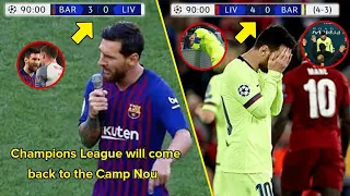 When messi and barcelona celebrate too early in champions league gainst liverpool. 🔥 🔥