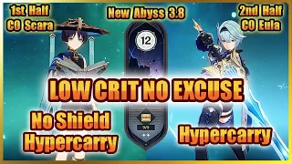 C0 Wanderer Hypercarry & Eula Hypercarry Spiral Abyss 3.8 Floor 12 - Full Star (Genshin Impact)