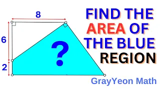 Find the area of the blue region | Two Methods | Important Geometry skills explained #geometryskills