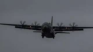 Royal Air Force C-130J Hercules conducting circuits at Bournemouth