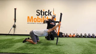 Back Stretch and Strengthen Spine Mobility Drill with Back Pain Relief - Stick Mobility Exercise