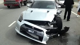 Top CRASHES of Nissan GT R fails, epic moments, OMG