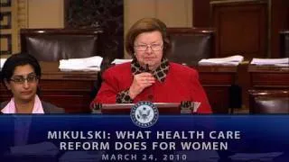 Mikulski: What Health Care Reform Does for Women