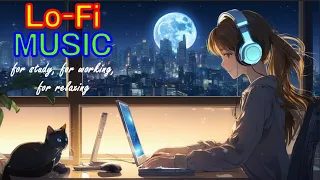 Authentic Night #lofi #study #work #relaxing #calming #healing #sleeping #girl #cat #ai