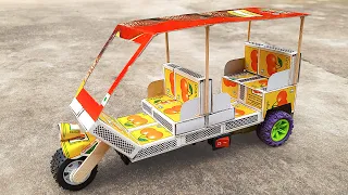 How to make Tuk Tuk Rickshaw at home - Diy Matchbox auto rickshaw