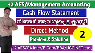 Cash Flow Statement/Direct method/Format/Problem and Solution/Malayalam