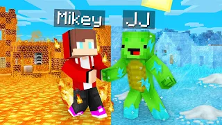 Mikey COLD Village vs JJ HOT Village Survival Battle in Minecraft (Maizen)