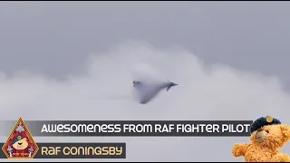 BEST DISPLAY YET! RAF PILOT DEMONSTRATES MANOEUVRABILITY OF THE EUROFIGHTER TYPHOON AT ONLY 100ft