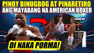 PINOY NA TINAWAG NA MATANDA, MABAGAL AT WALANG FOOTWORK PINAGRETIRO ANG MAYABANG NA AMERICAN BOXER