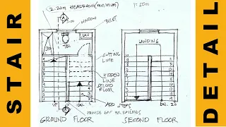 HOW TO DRAW A STANDARD STAIR  PLAN AND WITH TOILET UNDERNEATH.