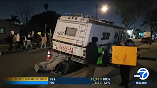 Compton residents protest RVs on their street