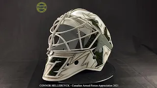 Connor Hellebuyck’s Winnipeg Jets 2021 Canadian Armed Forces Appreciation Night Goalie Mask