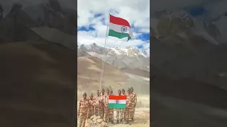 #HarGharTiranga campaign by (ITBP) personnel at 18,400 ft altitude in Ladakh.