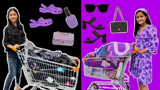 Shopping Only Purple and Black Things in 10 minutes Challenge || aman dancer real