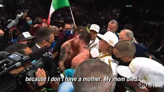 Caleb Plant to Canelo: "My mom died. I would never talk about your mother" 😥