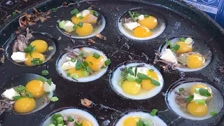 Volcano Octopus Egg Omelette For Breakfast - Vietnam street food
