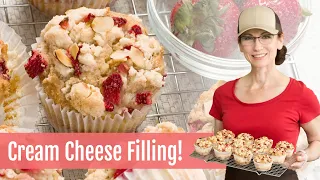 GORGEOUS Gluten-Free Strawberry Muffins with Cream Cheese