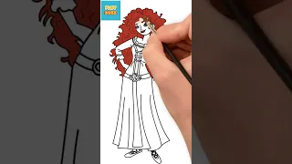 Disney's Princess Merida Drawing and Coloring  #coloringfun #shorts  #playbuzz #disneyprincessart