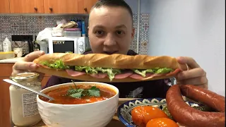 Вчерашний борщ всегда вкуснее МУКБАНГ mukbang