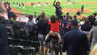 Matthew McConaughey catches an Indians game at Progressive Field