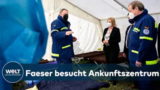 AUFNAHMESITUATION IN DEUTSCHLAND: Innenministerin Faeser besucht Ankunftszentrum des THW in Berlin