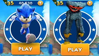 Sonic Dash vs Huggy Wuggy Run - Movie Sonic vs All Bosses Zazz Eggman - All 61 Characters Unlocked