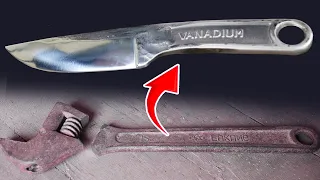 Making a Knife From An Old Wrench | Knife from a broken crescent wrench | Making Knife form Old File