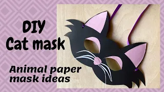 How to make a cat mask with paper | DIY Paper Cat Mask | Cat costume ideas | Animal mask ideas