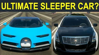 Forza Horizon 4: Ultimate Sleeper Car? l Cadillac Limo vs. Bugatti Chiron Drag Race