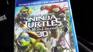 Unboxing Teenage Mutant ninja turtles 2 out of the shadows blu ray 3d unboxing