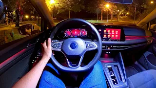 New Volkswagen GOLF 8 (2020) - Night POV TEST drive (PURE driving & ENGINE SOUND) 2.0 TDI 150 HP DSG