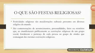 FESTAS RELIGIOSAS - 3 ANO - 13.07.20