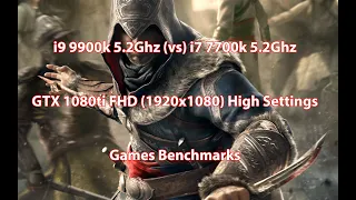 9900k 5,2Ghz (vs) 7700k 5,2Ghz in 2020 , GTX 1080ti FHD Games Test