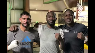 Terence Crawford at the gym with Amir Khan | esnews boxing