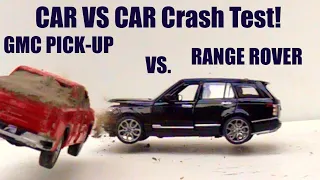 Car vs Car Crash Test - Model Range Rover VS GMC Sierra  - 1000fps