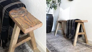 DIY VINTAGE INSPIRED BENCH // HOME DIY IDEAS // FALL DECOR DIY